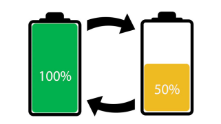 Swap fully charged and half-charged batteries